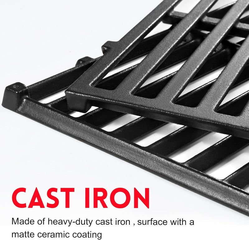 GGC 19.5" Grill Grates for Weber Genesis 300 Series, 7524/7528 Grill Parts Replacement for Weber E-310, E-320, E-330, S-310, S-320, S330, EP-310, EP-320, EP-330, 2 PCS Cast Iron Cooking Grid - Image 4